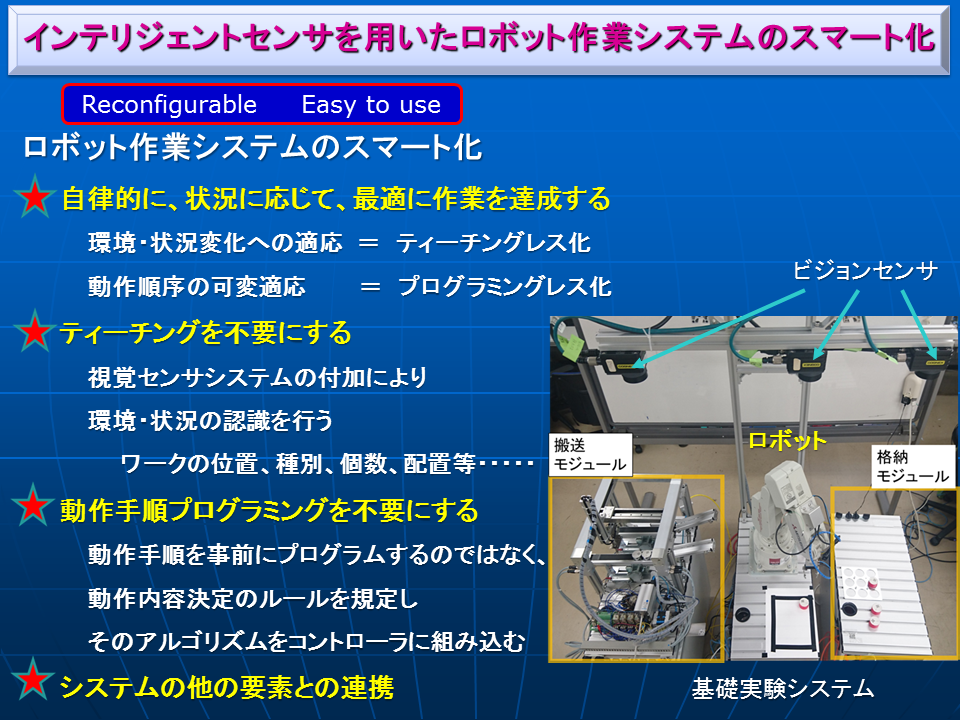 研究紹介「インテリジェントセンサを用いたロボット作業システムのスマート化」